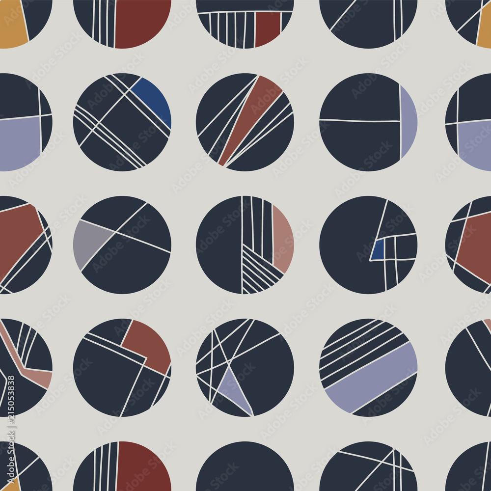 1000x1000 Abstract Geometric Circle Grid, Vector Pattern Seamless Background, Hand Drawn Circles Lines Illustration for Trendy Home Decor, Masculine Fashion Prints, Wallpaper, Textiles, Brown Pink Stationery Stock Vector