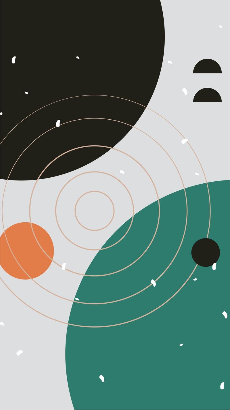 800x1422 Free Geometric Art Planets Mobile Wallpaper template