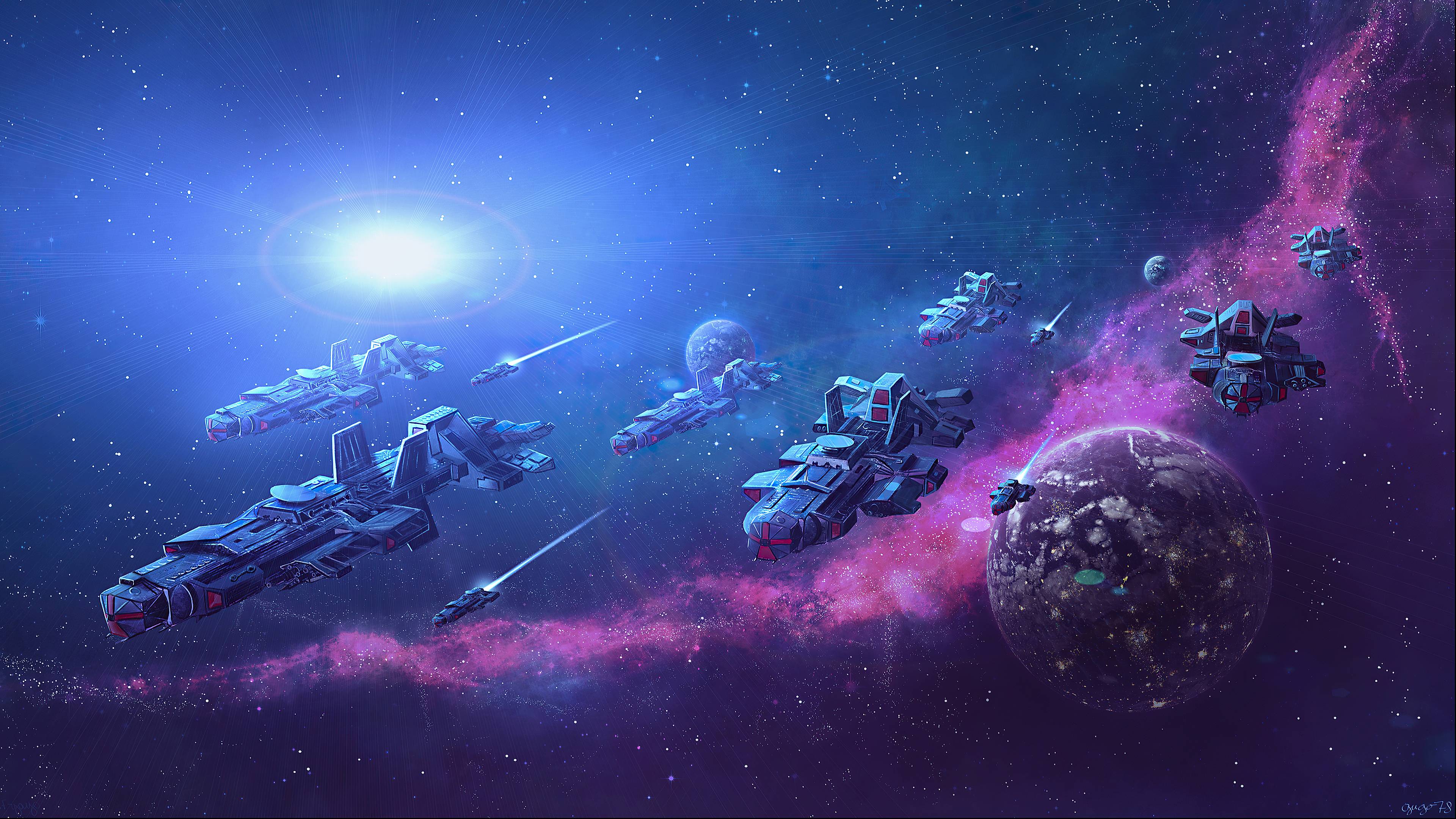3840x2160 Space Ships 4k Wallpaper, HD Artist Wallpaper, 4k Wallpaper, Image, Background, Photos and Picture