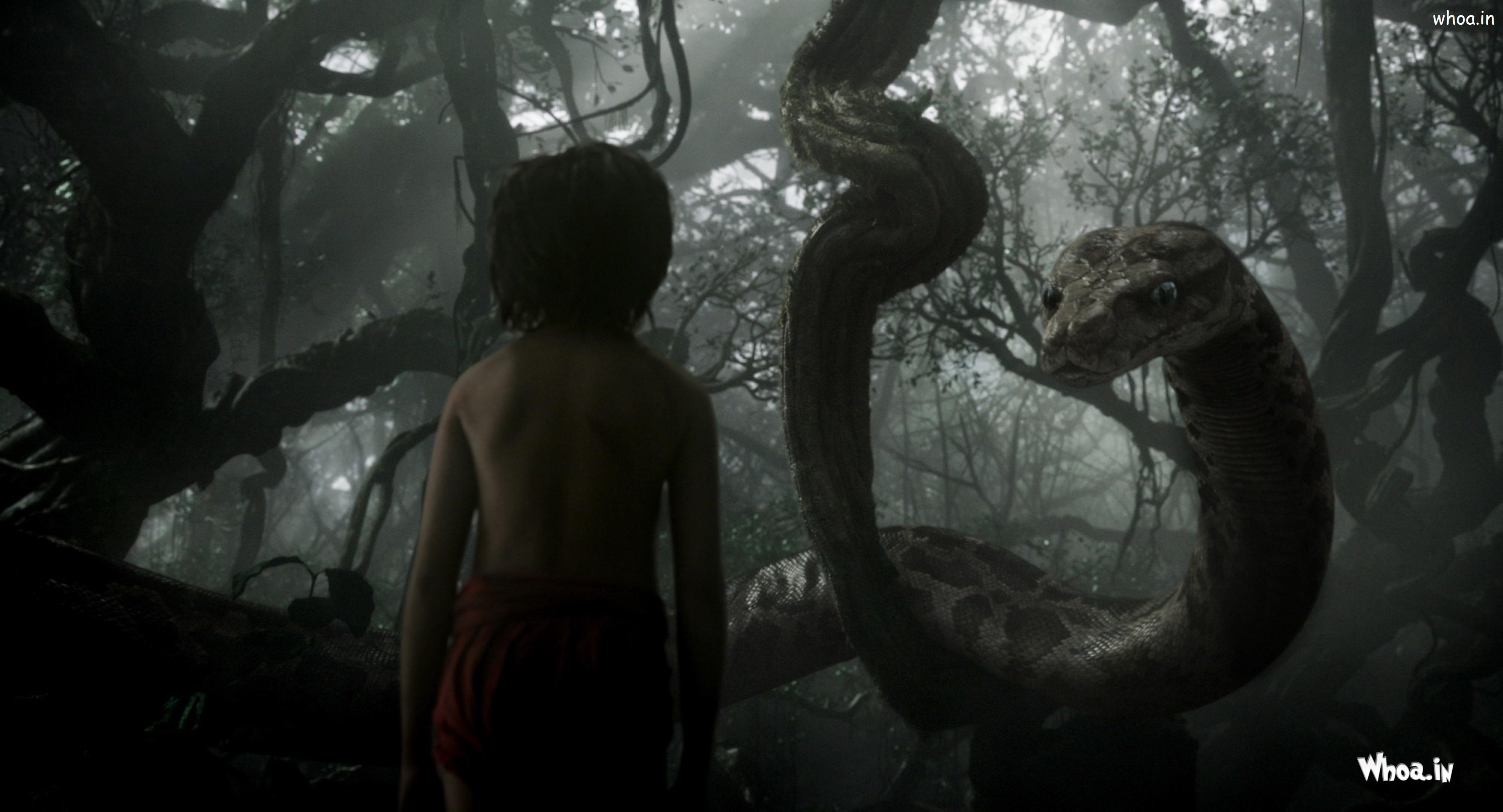 3996x2160 Little Boy See The Anaconda In The Jangle Book Movies HD Wallpaper