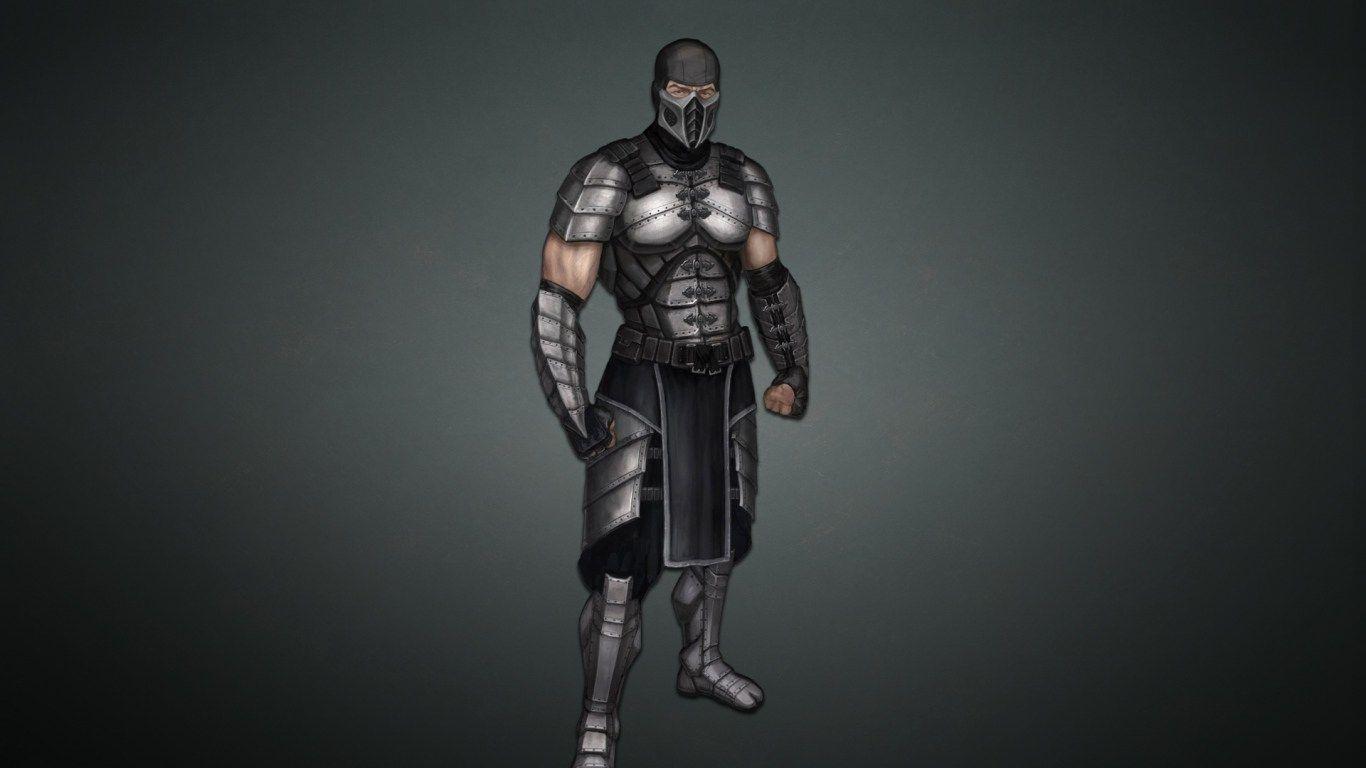 1366x768 HD Background Mortal Kombat X Smoke Game Character Costume Wallpaper