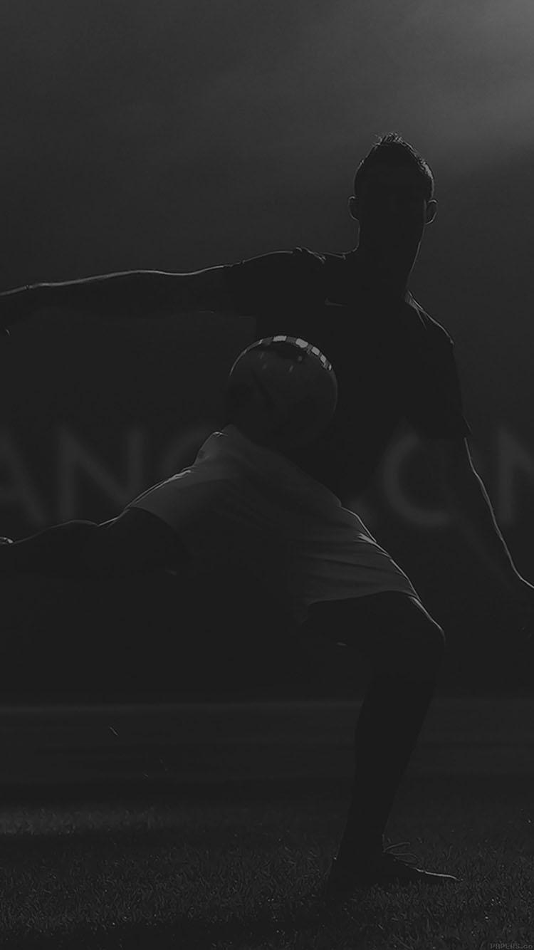 750x1334 Wallpaper Christiano Ronaldo In Dark Sports Face