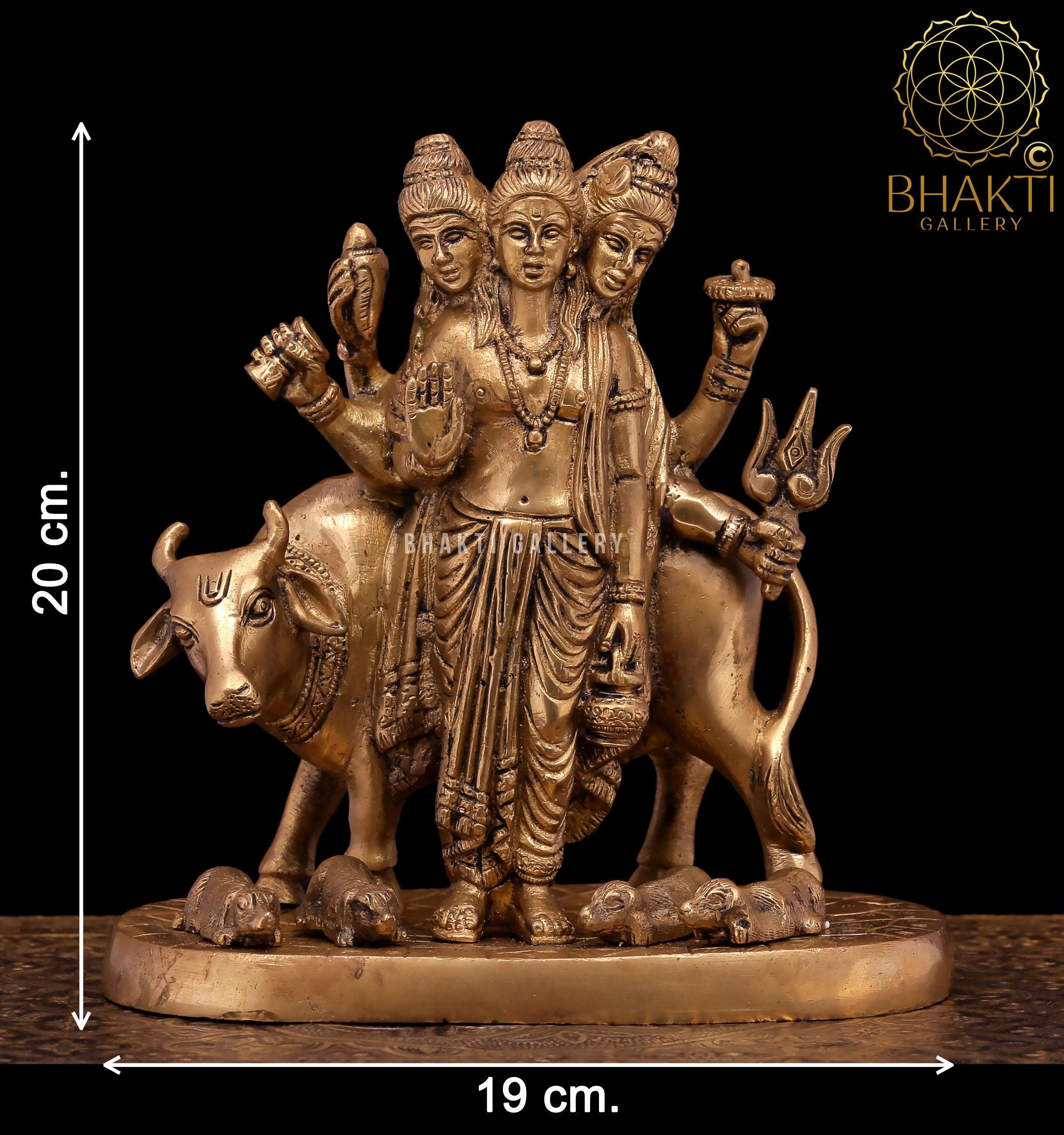 2160x2304 Brass Dattatreya Statue 8 Inch Dattatreya Idol in