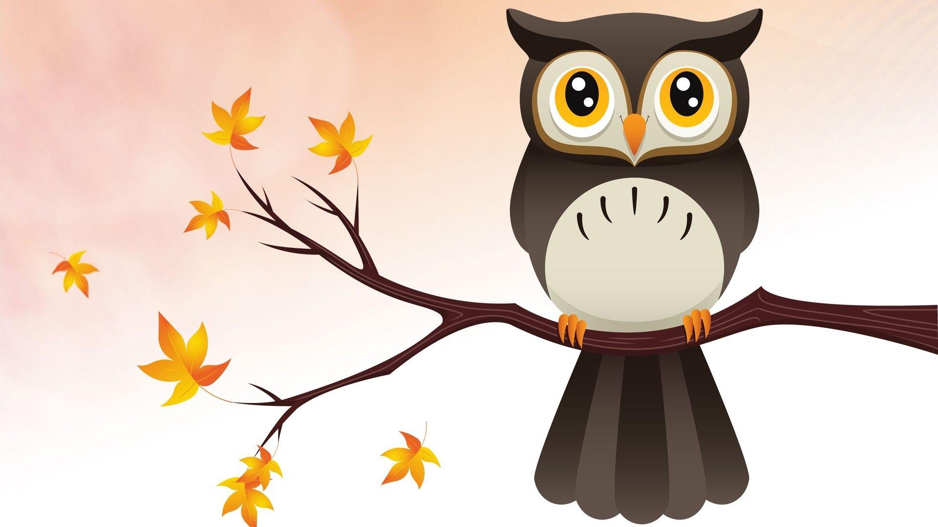 1920x1080 HD Cute Owl Background