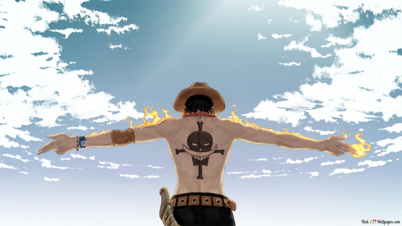 1366x768 Anime Piece Portgas D. Ace HD wallpaper download