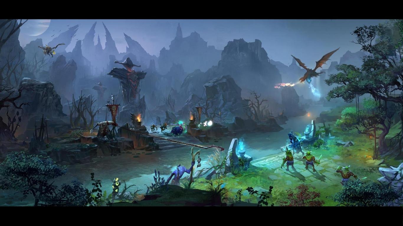 1366x768 dota middle, battle 1366x768 Resolution Wallpaper, HD Games 4K Wallpaper, Image, Photo and Background