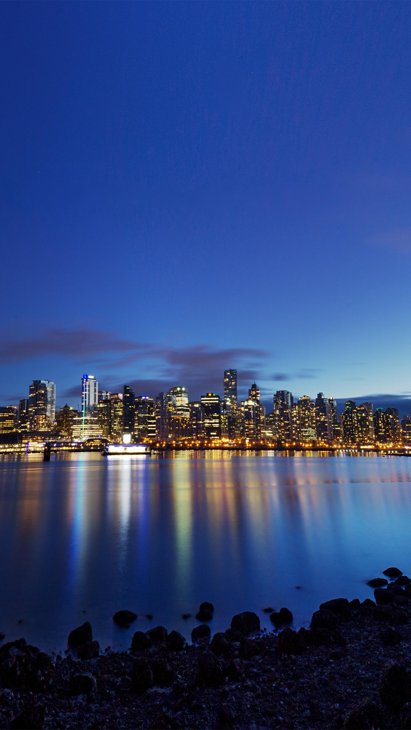 1440x2560 Vancouver City Wallpaper 4K, British Columbia, Dusk, Nature