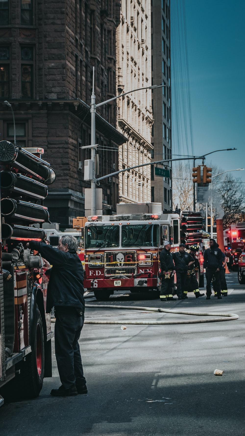 1000x1777 red and black fire truck photo