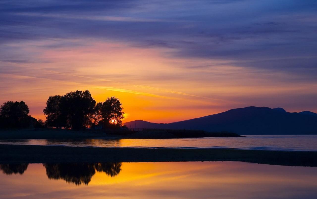 1280x804 Lake Trees Sunset Vancouver wallpaper. Lake Trees Sunset Vancouver