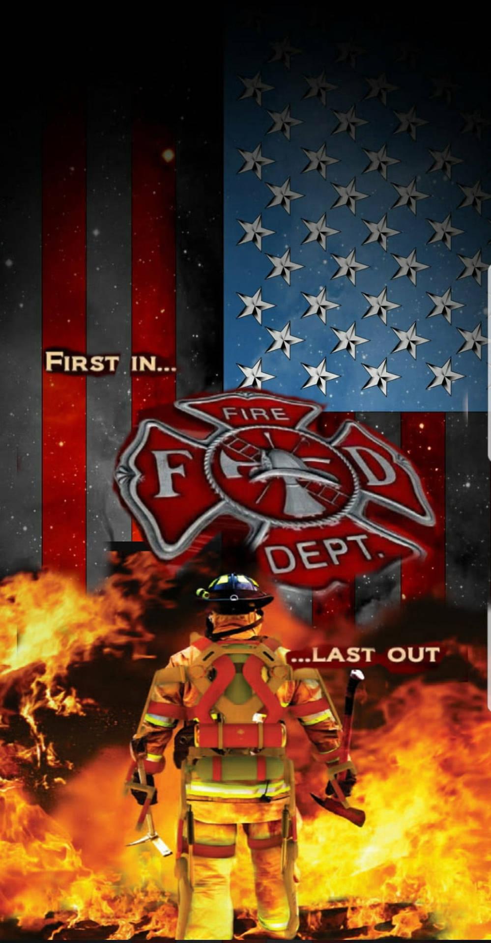 999x1920 Download Creative Firefighters Collage With Quote Wallpaper