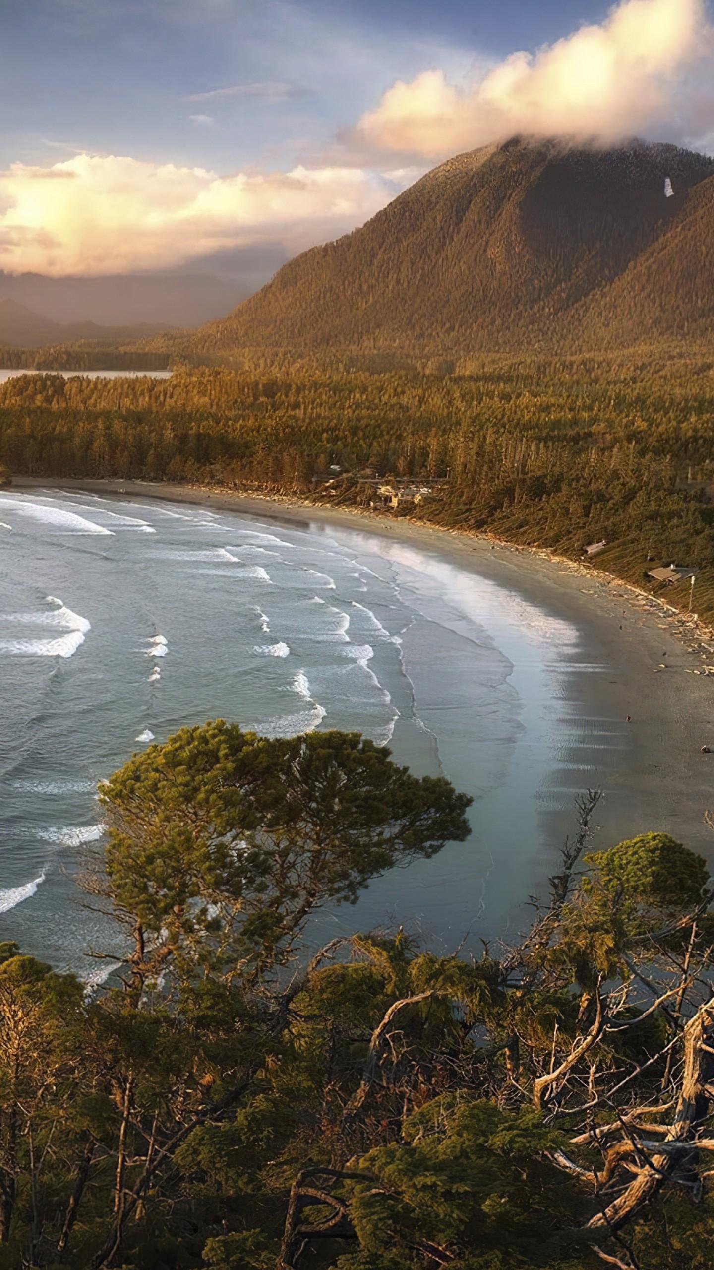 1440x2560 Wallpaper Tofino Bay, Vancouver, Canada, sea, sky, water, ocean, 4K, Travel