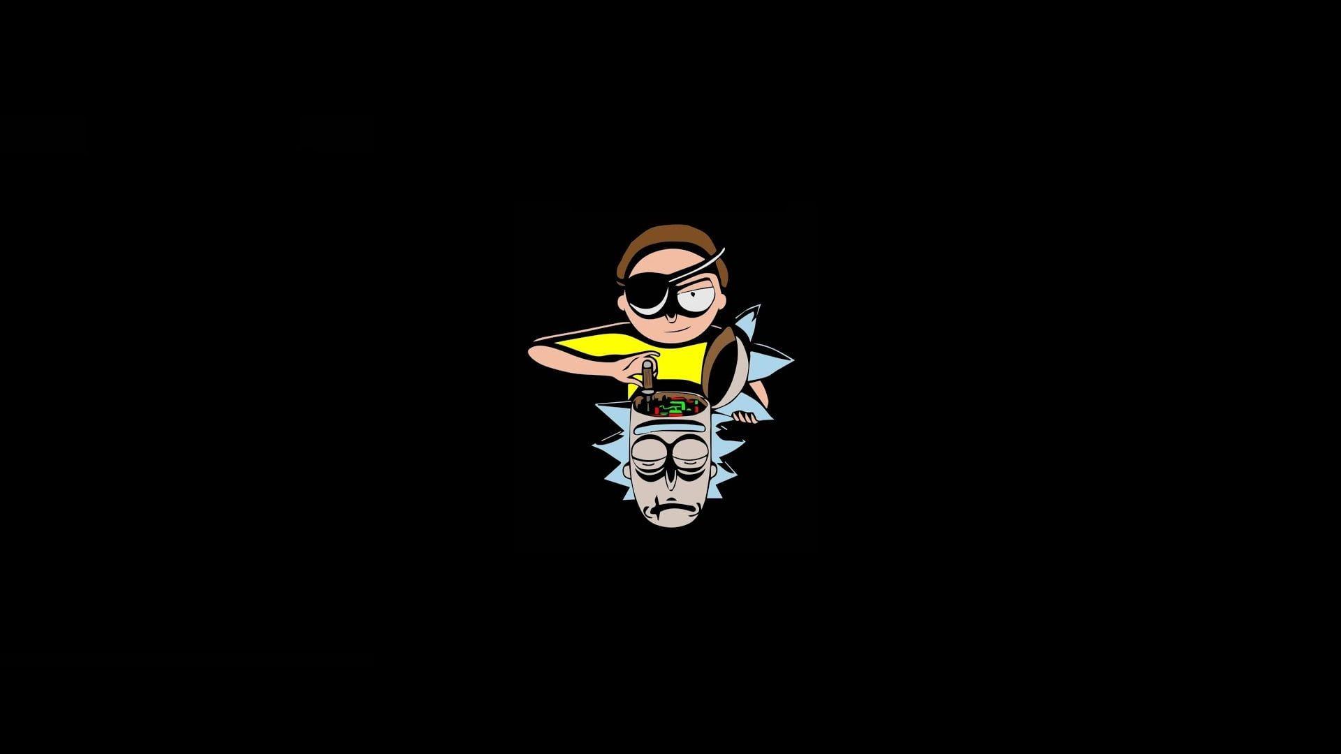 1920x1080 Rick and Morty Rick and Morty tv series #eyepatches Rick Sanchez Morty Smith #androids simple background #TV #wubalubad. Rick and morty, Morty smith, Rick sanchez