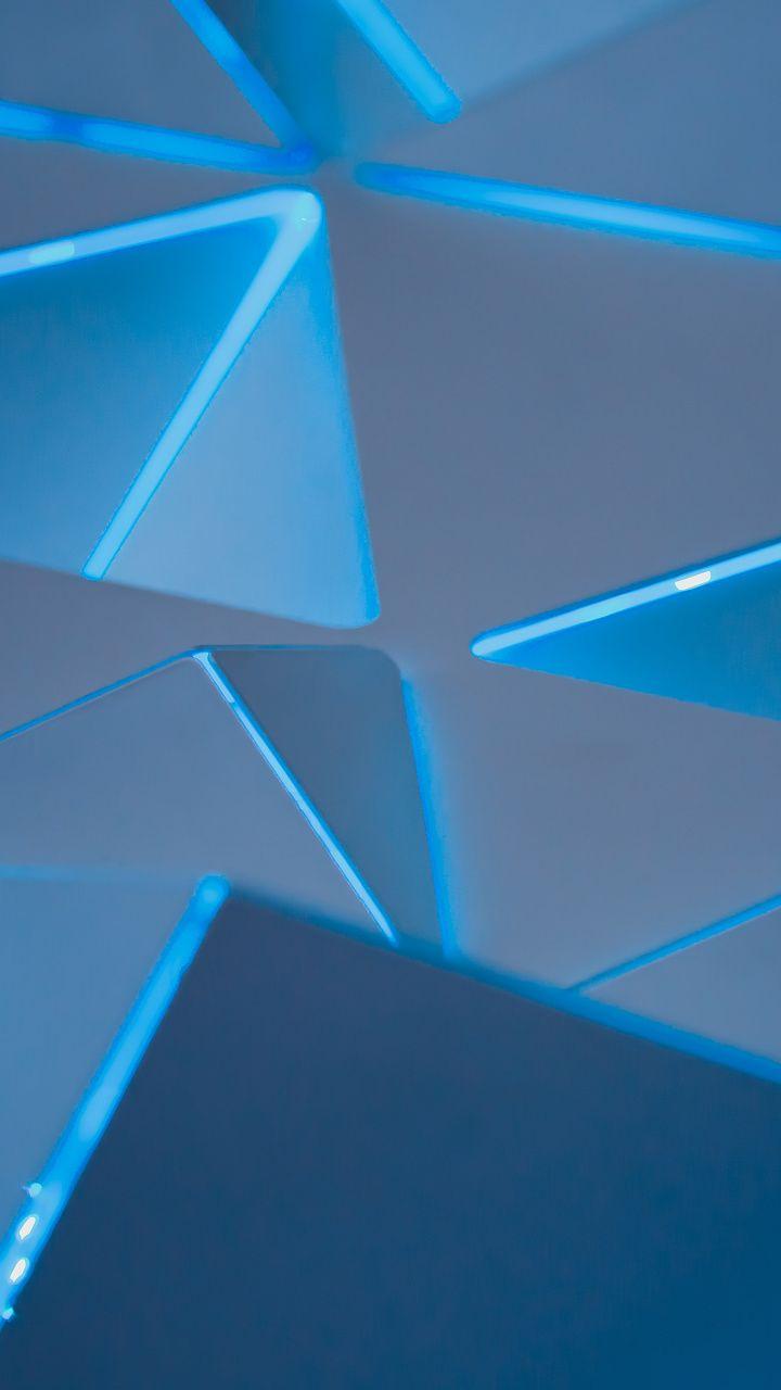 720x1280 Blue, pyramids, triangles, abstract, 720x1280 wallpaper. Wallpaper, Abstract, Blue art