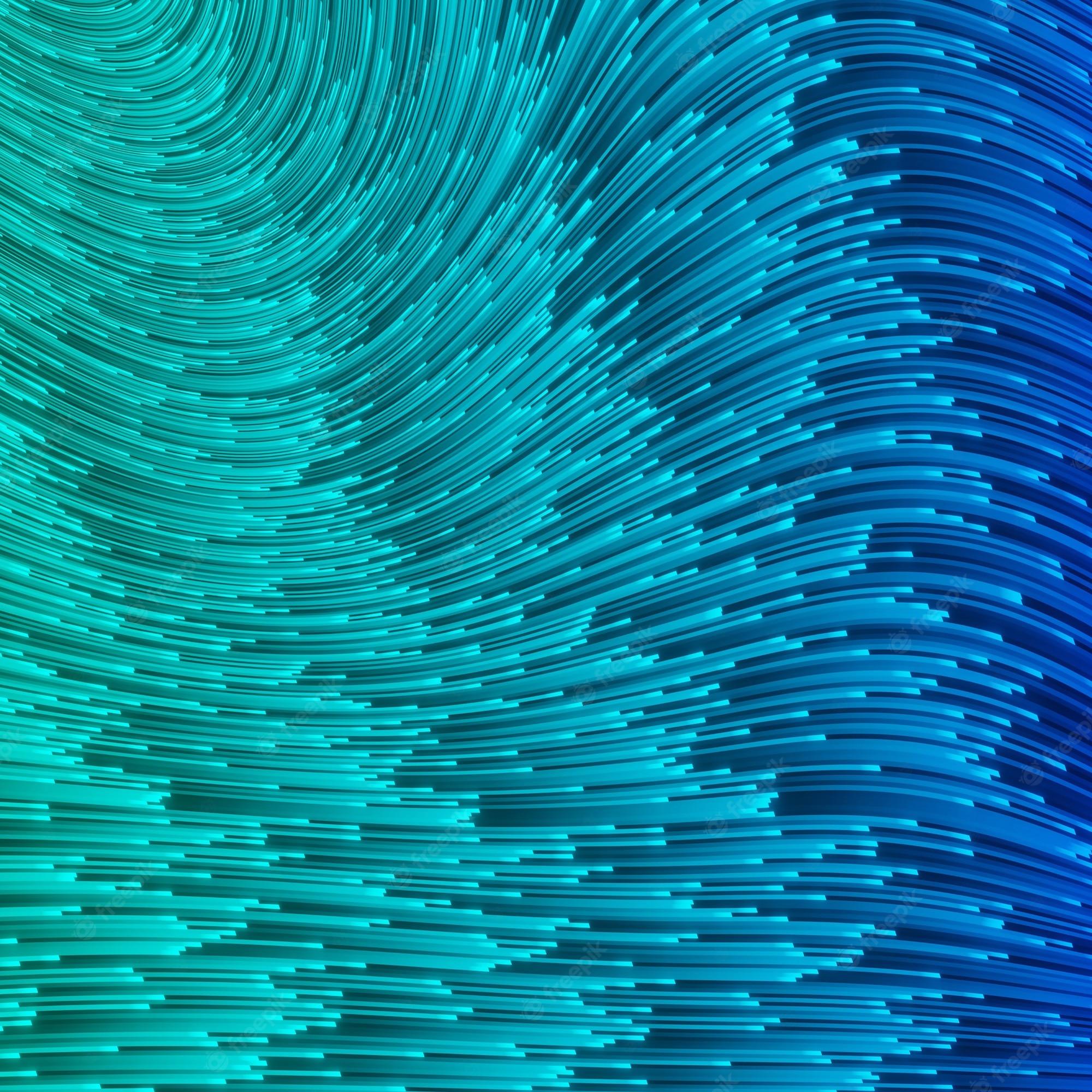 2000x2000 Premium Photo. Blue illustration with lines. turquoise, cobalt, navy speed line or wind motion abstract background. glowing shiny energy waves on dark blue backdrop, digital halftone pattern