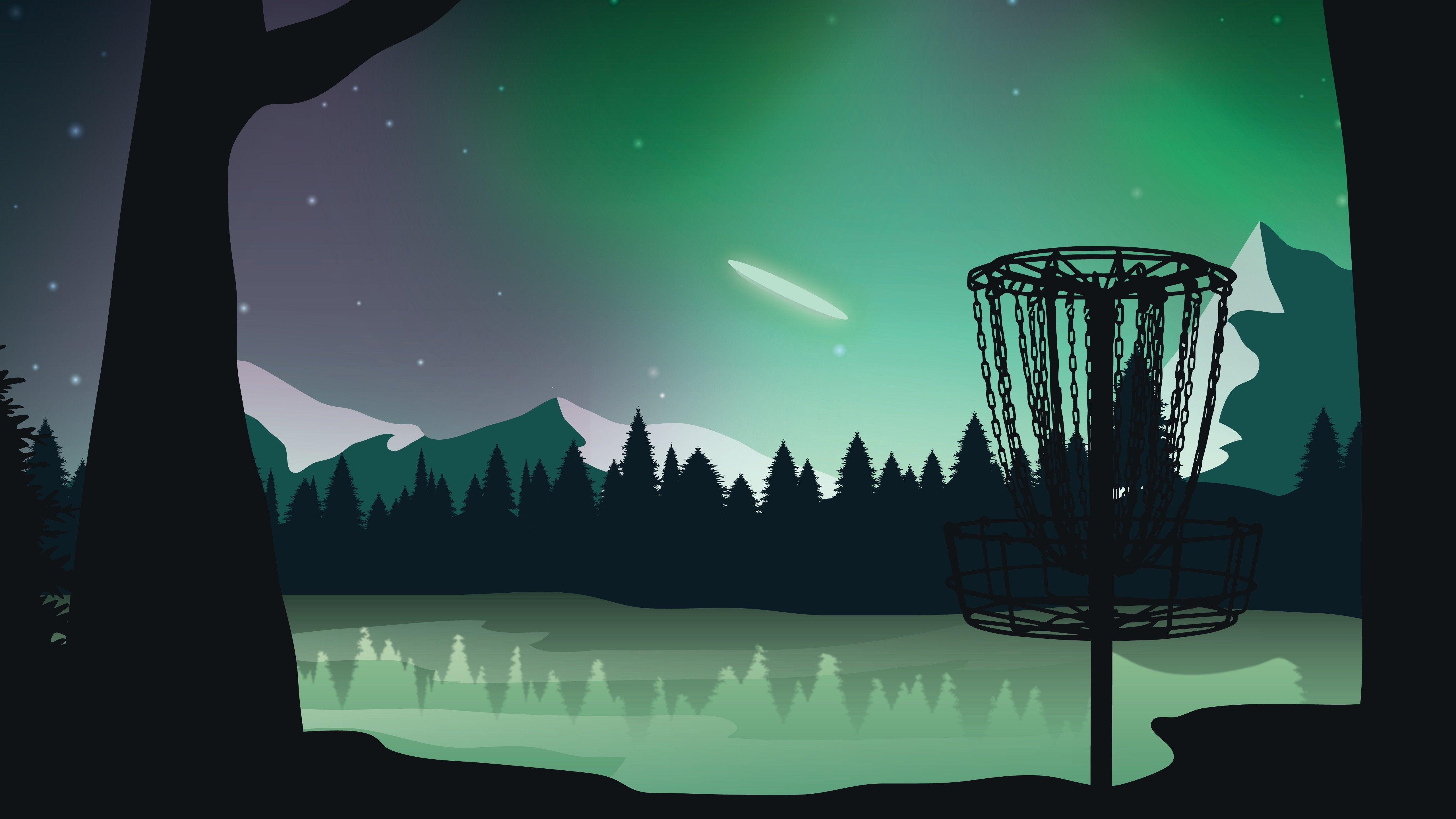 5120x2880 Disc golf computer wallpaper. Since it's 20 degrees and and snowy, I need to get my fix somehow. Here's a wallpaper I designed