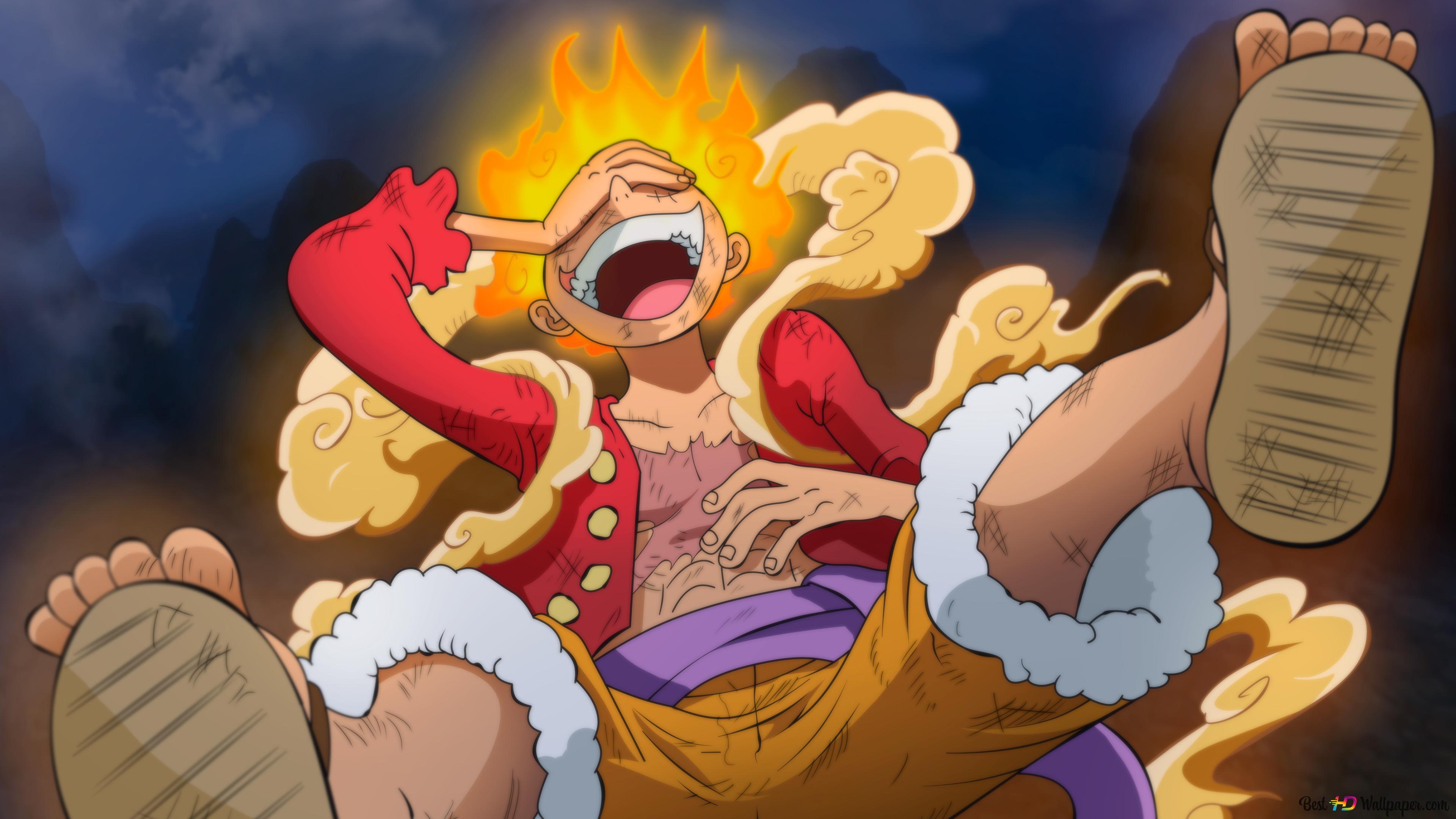 3840x2160 Luffy Gear 5 Anime Version 4K wallpaper download