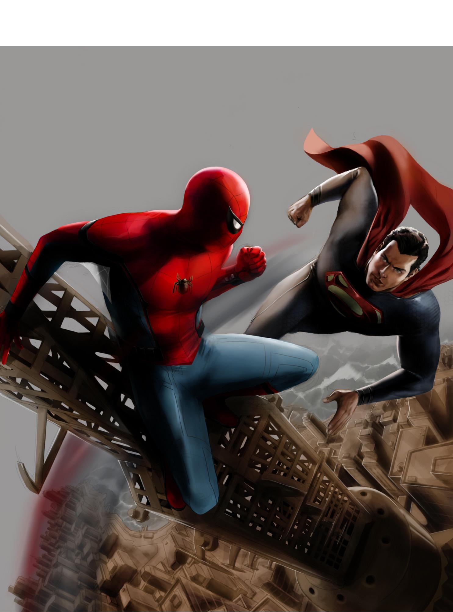 1485x2008 Superman Vs Spider Man