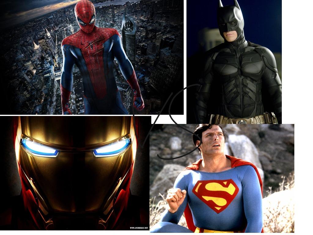1024x768 Spiderman vs batman vs iron man vs superman
