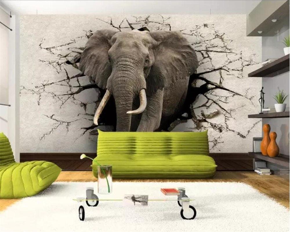 1000x800 Avikalp Exclusive AWZ0300 3D Wallpaper 3D Wall Elephant Home Decoratio