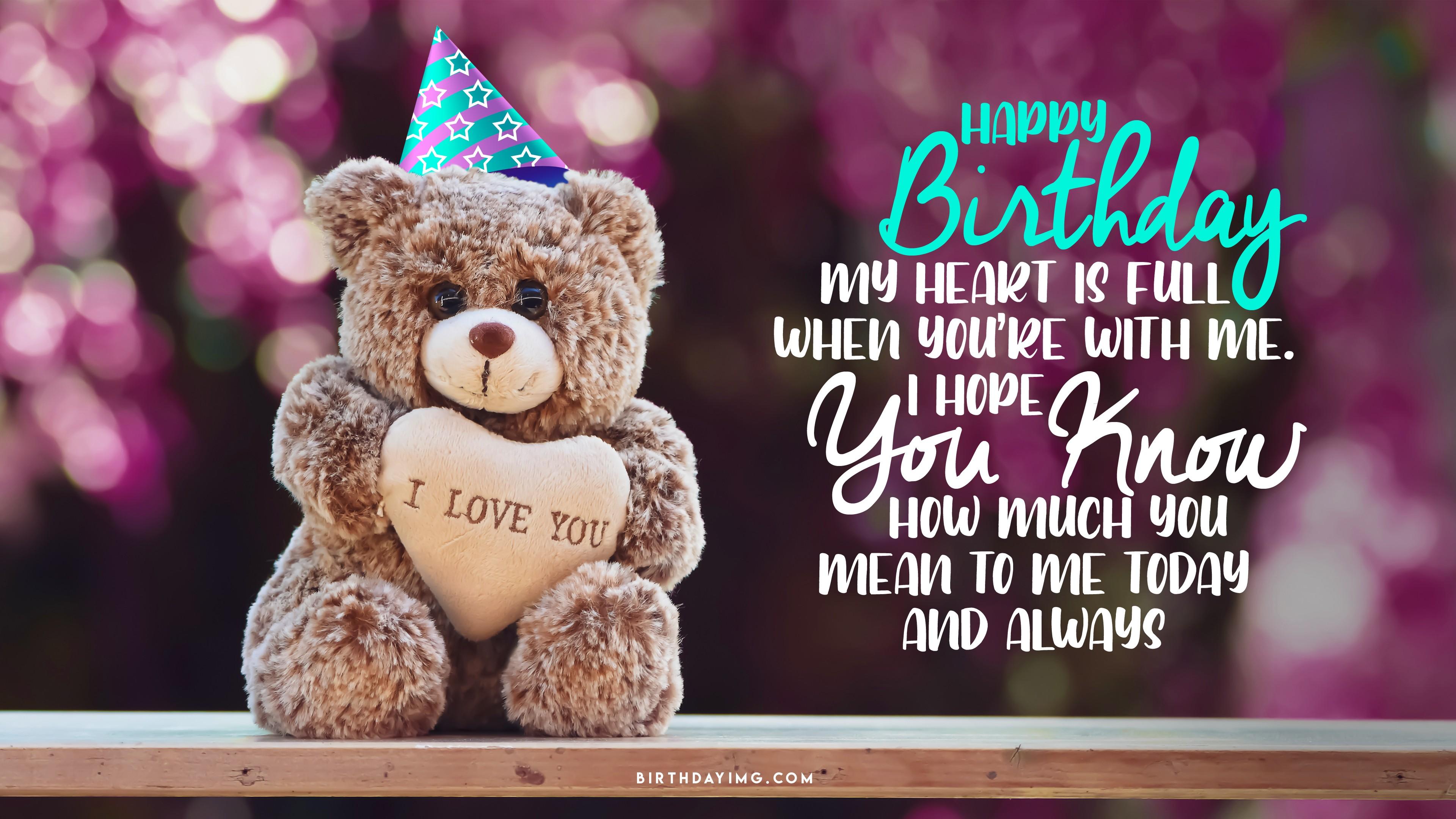 3840x2160 Free Happy Birthday Wallpaper with Cool Teddy Bear