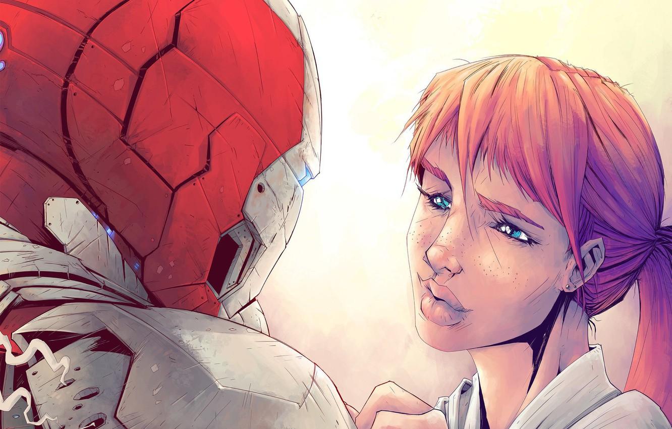 1332x850 Wallpaper Girl, Figure, Look, Girl, Costume, Hero, Superhero, Hero, Armor, Iron man, Red, Iron Man, Marvel, Woman, Comics, Tony Stark image for desktop, section фантастика