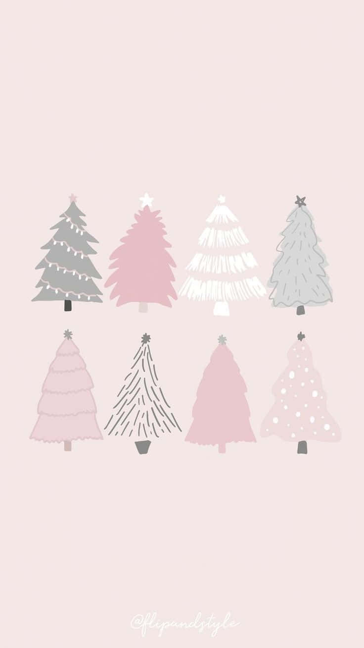 736x1308 Download Pink Christmas Tree Wallpaper