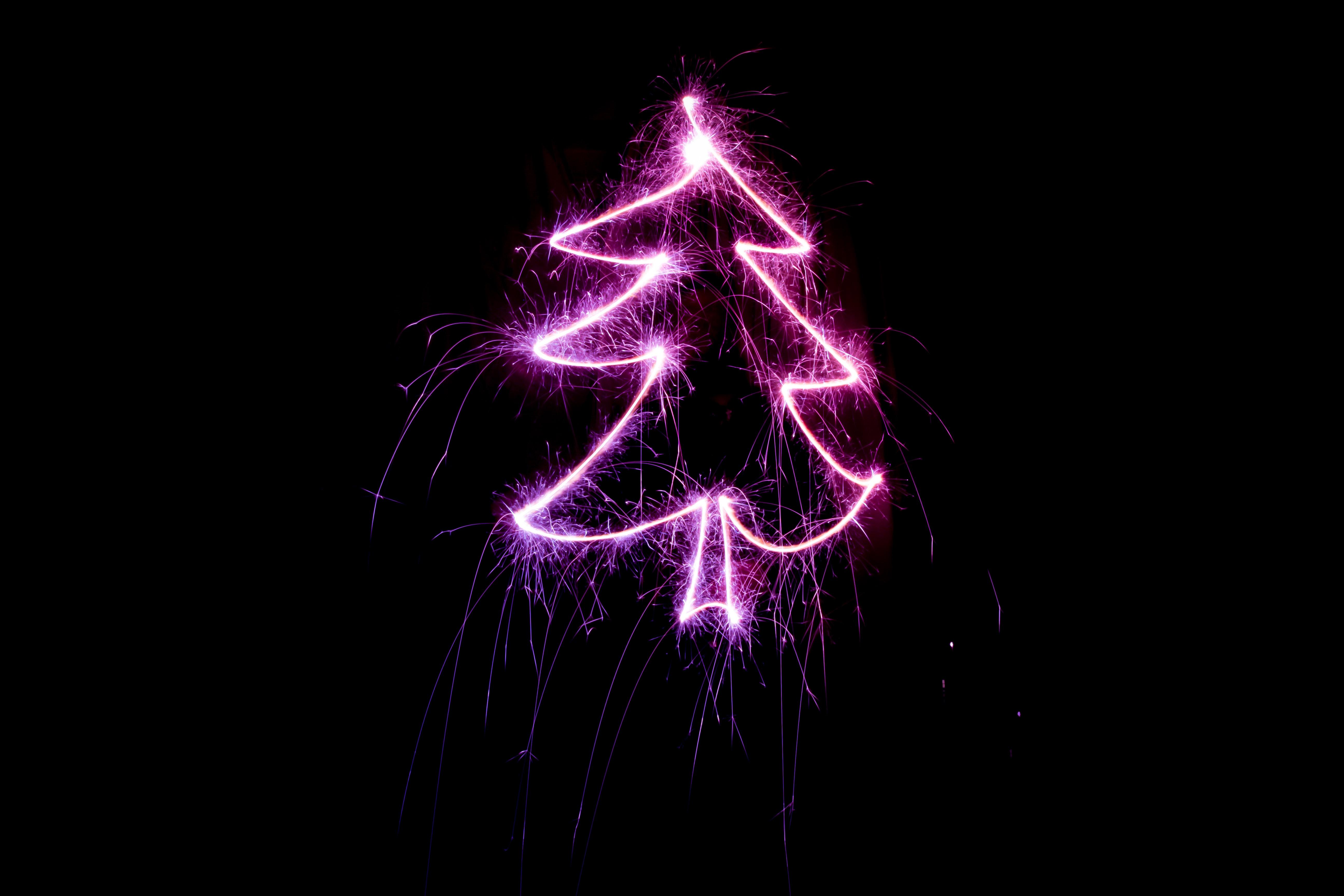 5184x3456 5184x3456 pine, celebration, pink, draw, happy, pine tree, long exposure, drawing, art, christmas tree, light, dark, underexposed, decorative, Creative Commons image, light drawing, night, sparkler Gallery HD Wallpaper