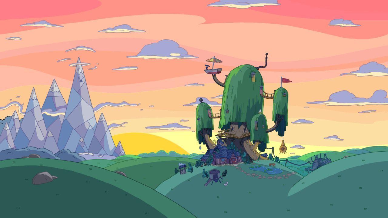 1280x720 adventure time treehouse sunrise time wallpaper, Adventure time poster, Adventure time background