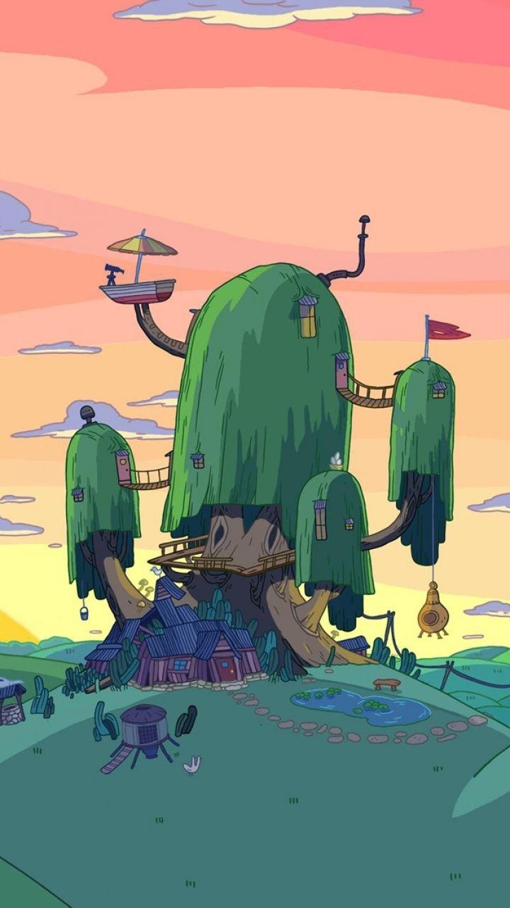 720x1280 Adventure Time Treehouse iPhone Wallpaper