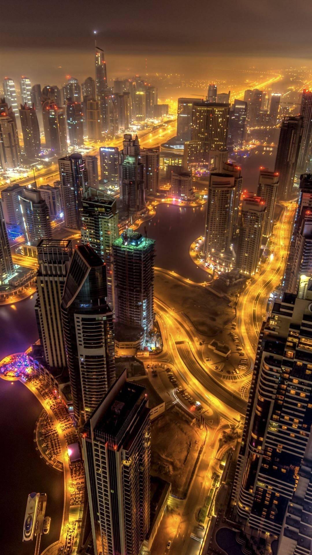 1080x1920 Download Dubai Bright City Lights Wallpaper