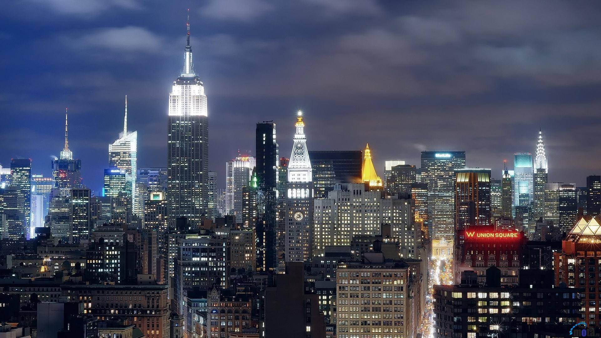 1920x1080 Download Empire State Building In Bright City Wallpaper