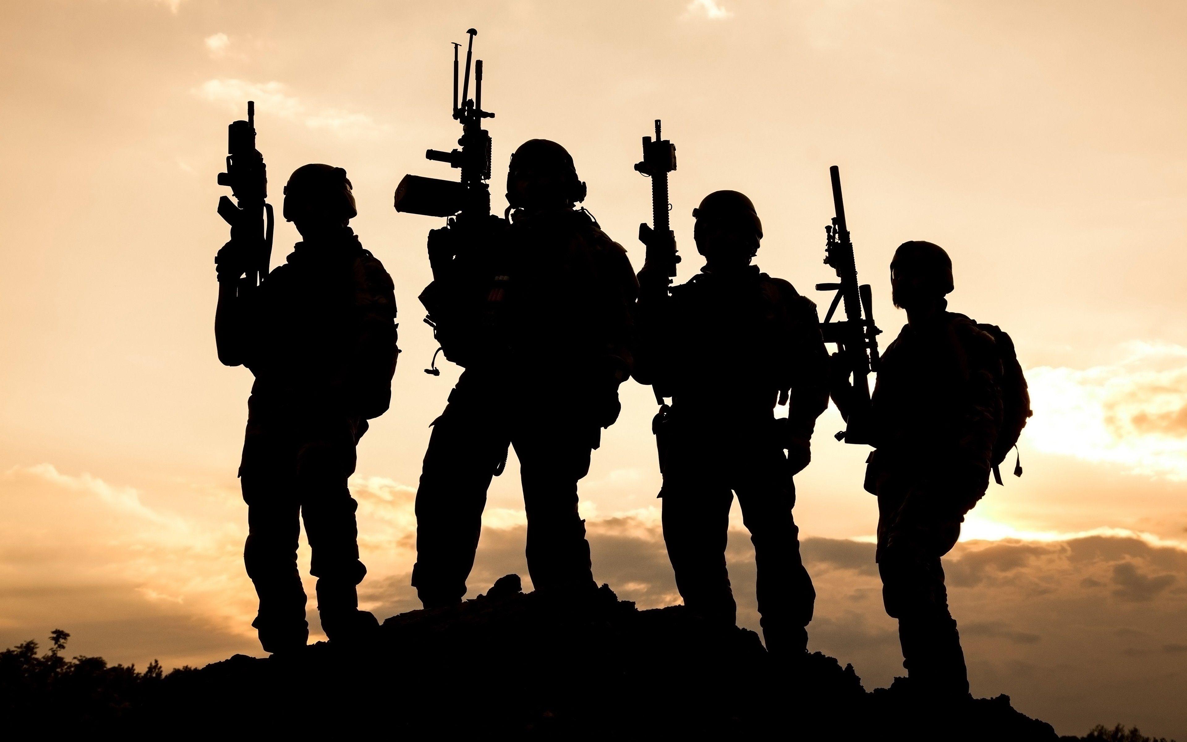 3840x2400 soldier united states army rangers military sunset silhouette