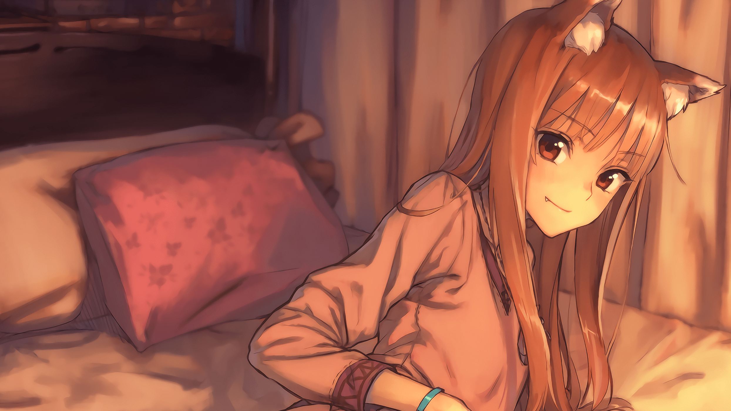 2489x1400 Spice and Wolf, Okamimimi, Holo Gallery HD Wallpaper