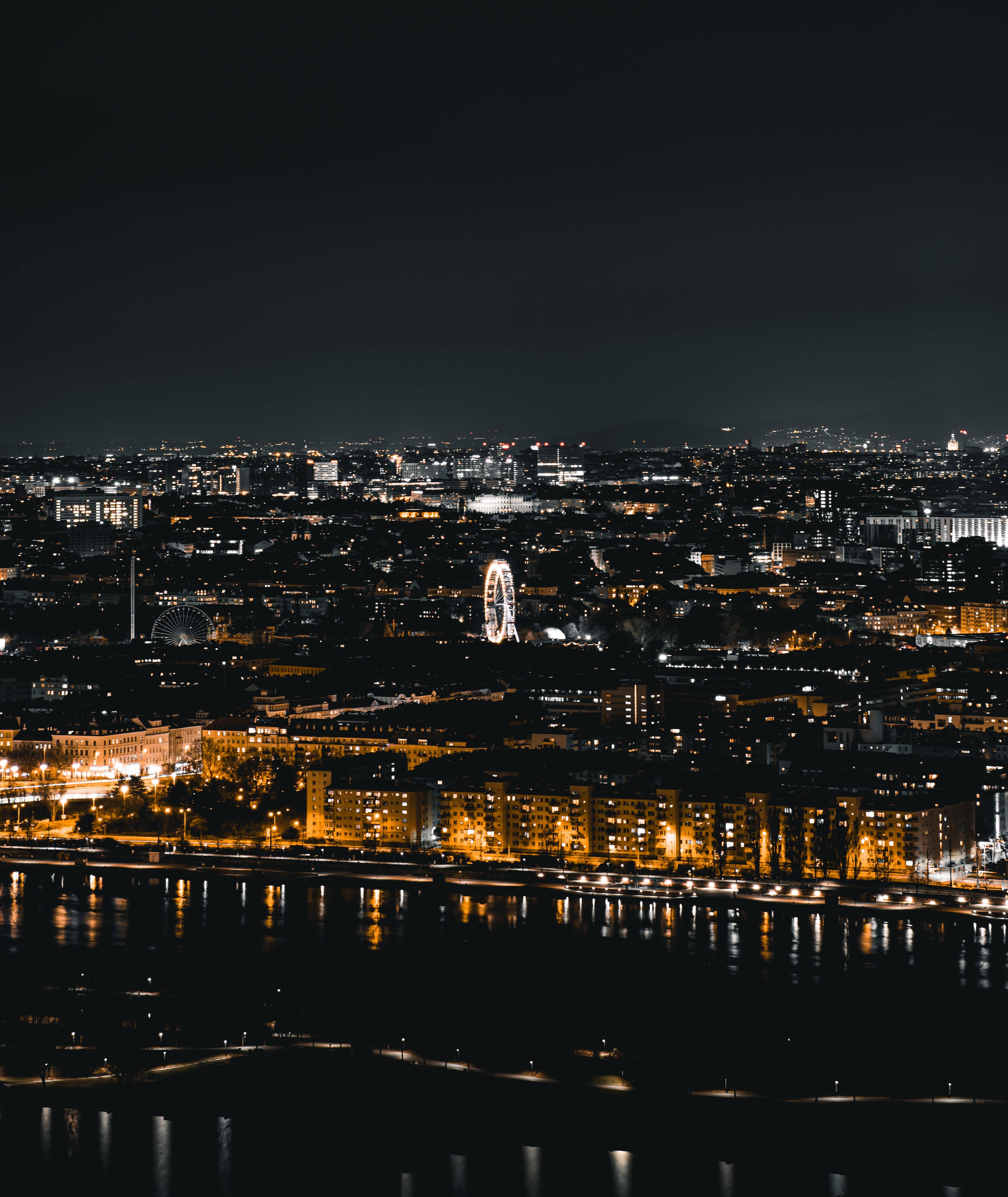 4094x4863 Download Bright City Lights Night Wallpaper