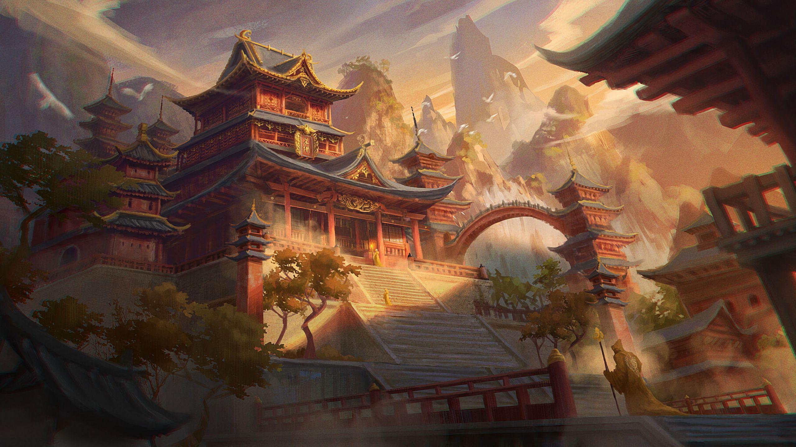 2560x1440 Download wallpaper 2560x1440 building, architecture, china, art widescreen 16:9 HD background