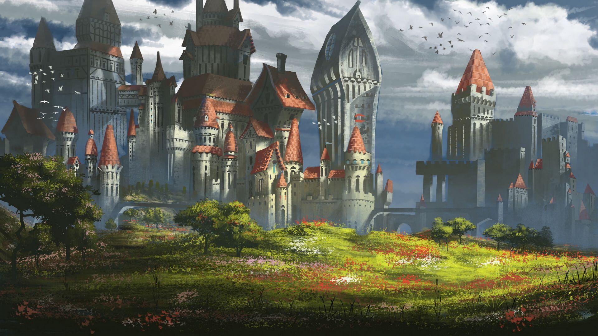1920x1080 Wallpaper building architecture art castle. Art wallpaper, Concept art, Biblical art