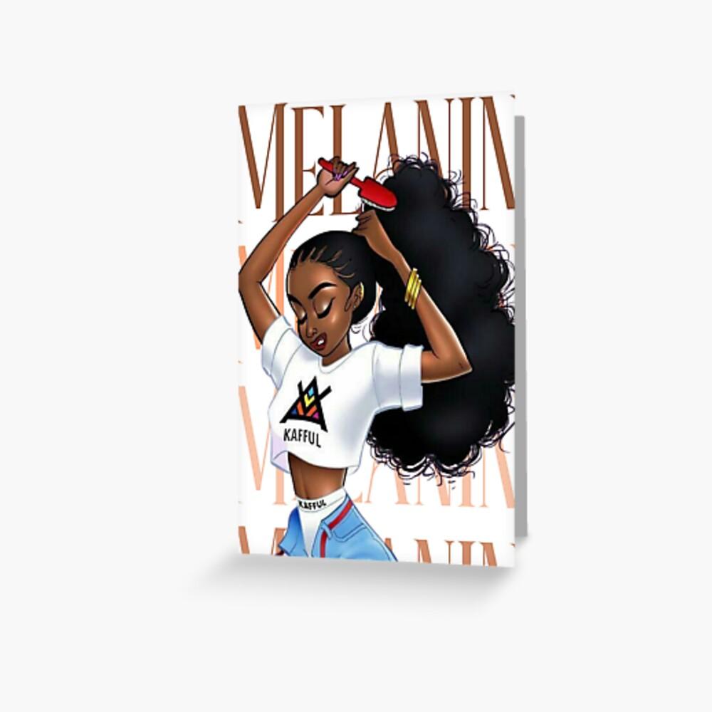 1000x1000 Melanin Poppin, Black Girl Magic, Black Queen, Melanin Queen, PNG Greeting Card