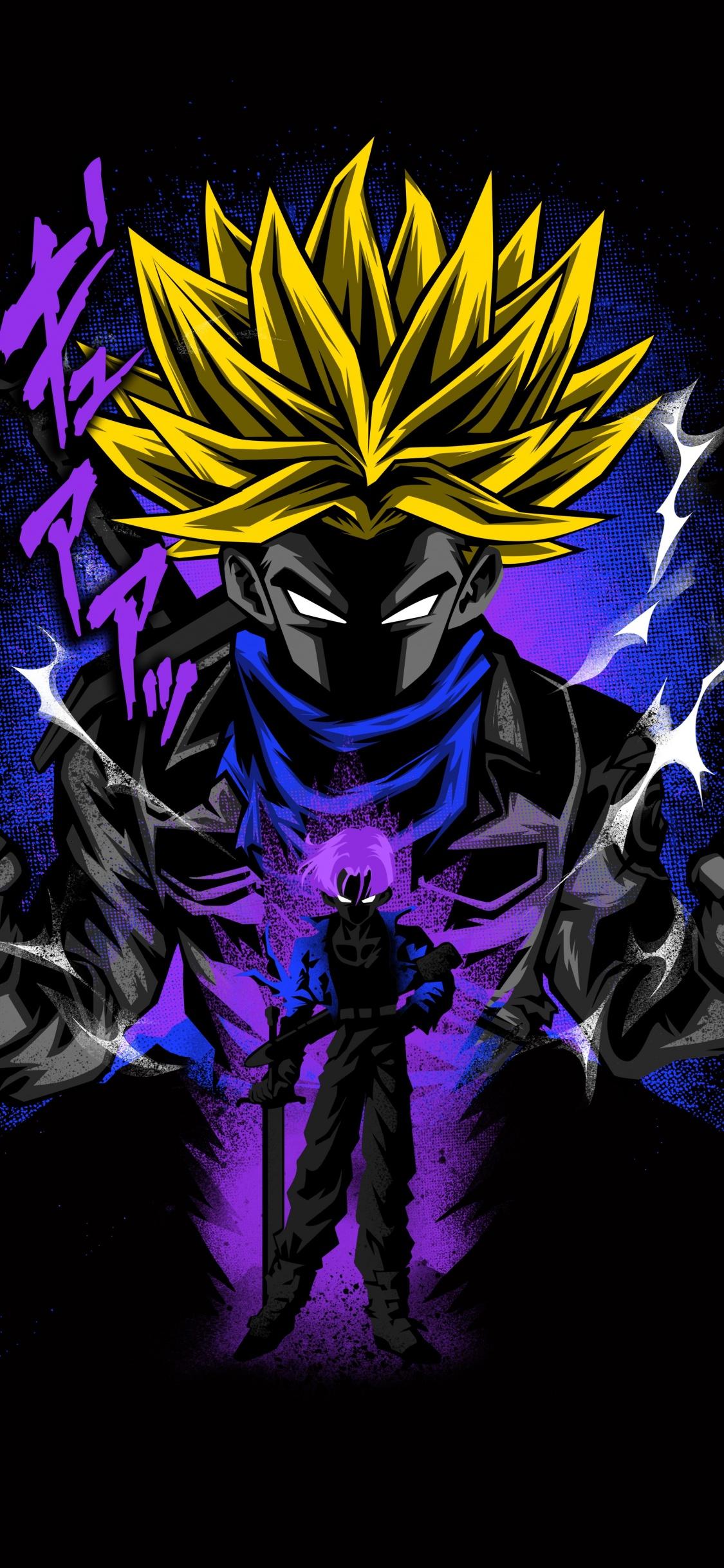 1125x2436 Son Goku Wallpaper 4K, Dragon Ball Z, Black Dark