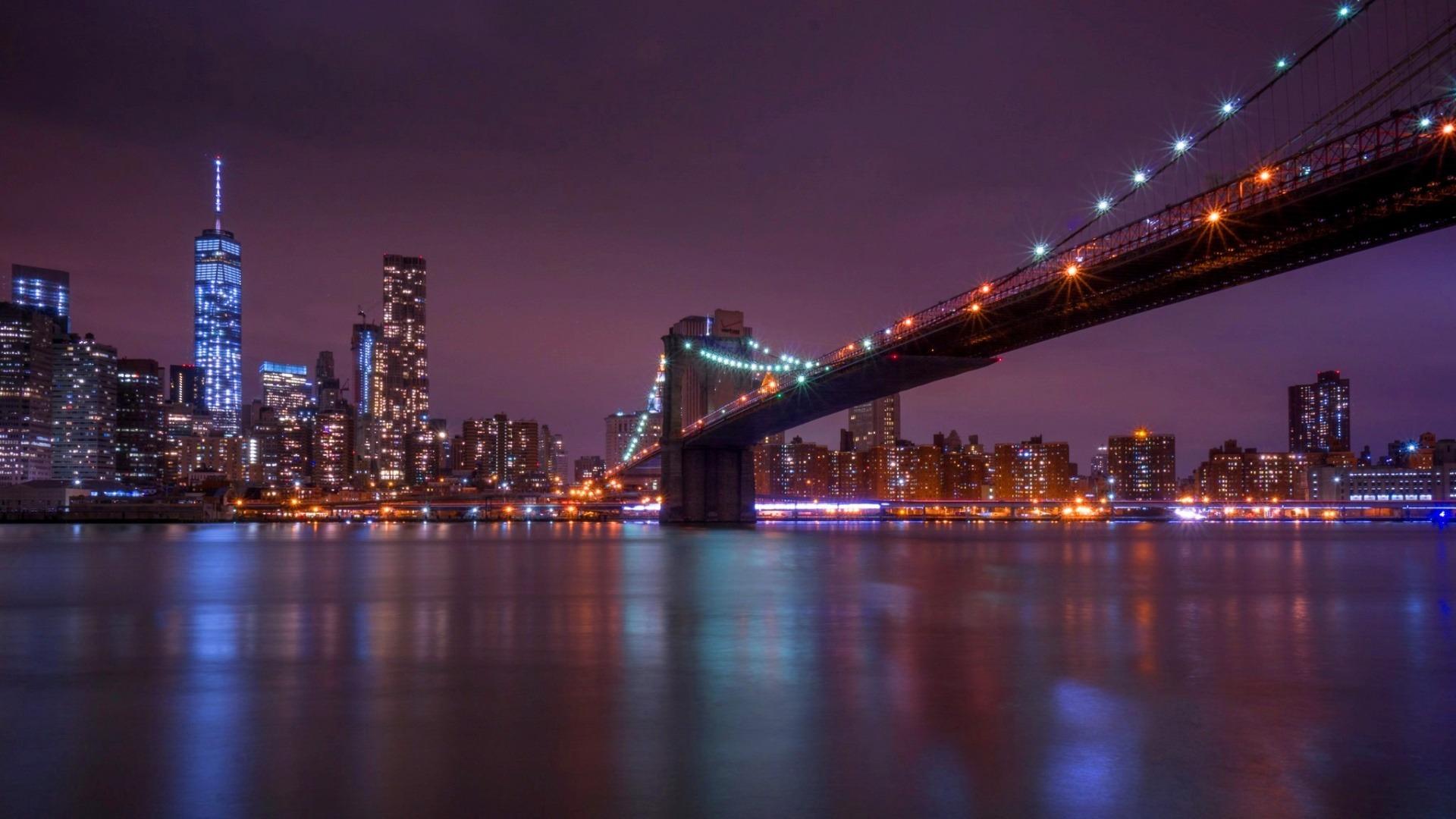 1920x1080 Manhattan Brooklyn Bridge Photography HD Wallpaper