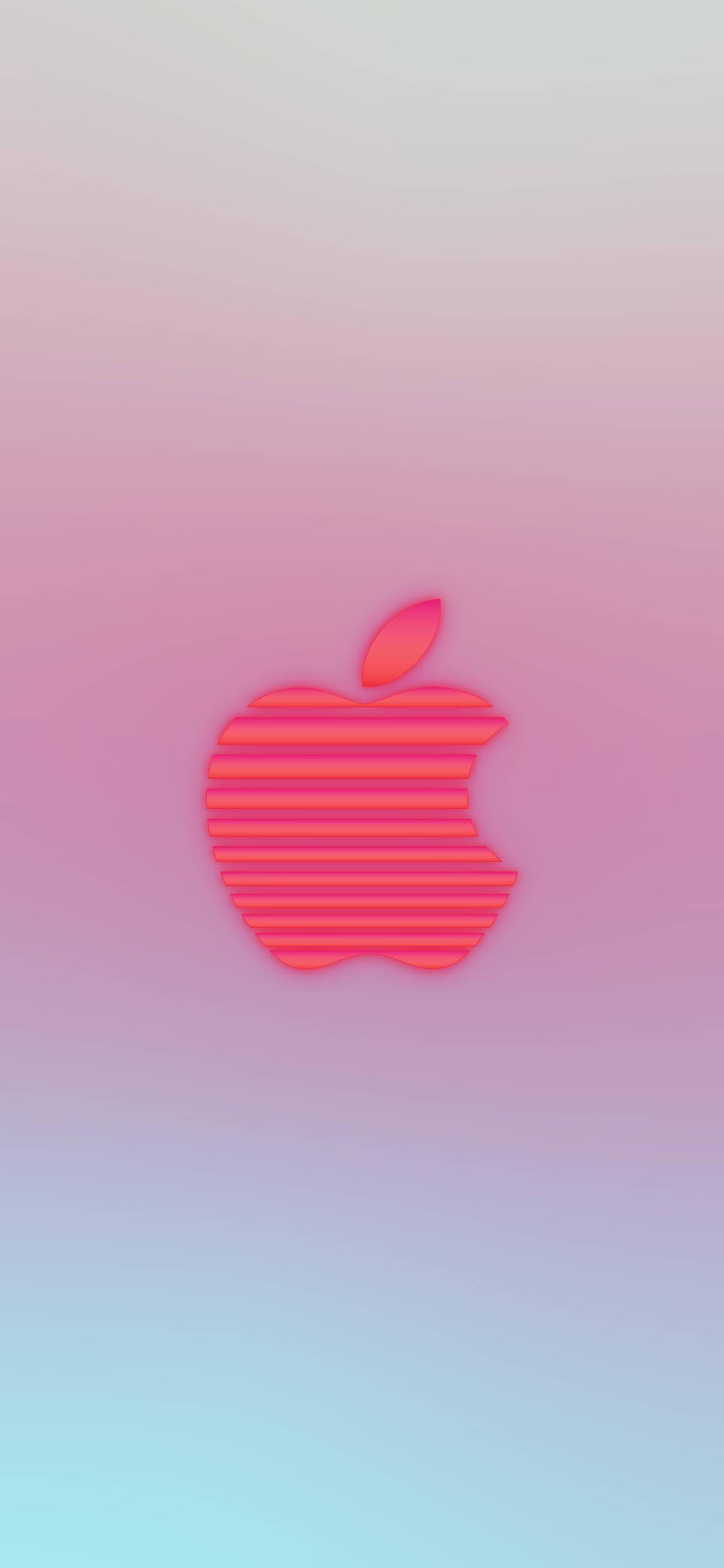 1205x2609 Download Pink Strip Apple Logo iPhone Wallpaper