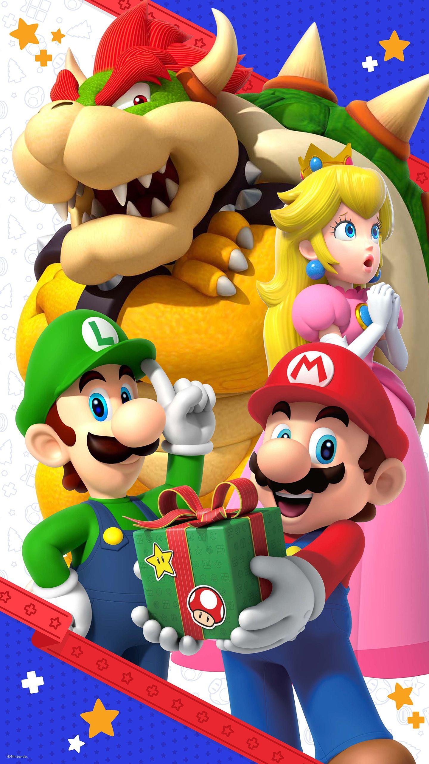 1440x2560 Nintendo Christmas 3. Desenho super mario, Desenhos do mario, Imagens do mario