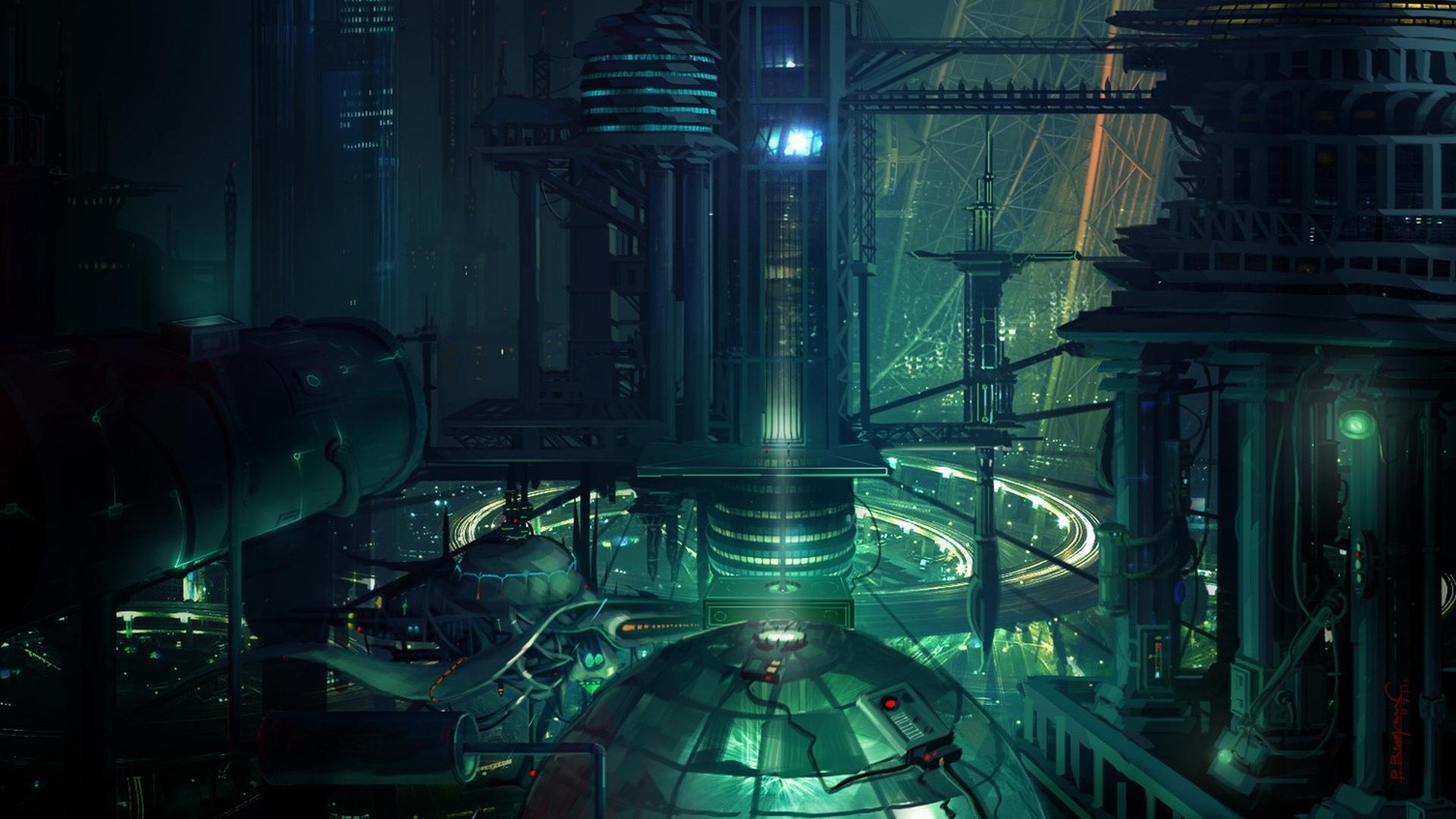 1920x1080 Futuristic Sci Fi City HD Wallpaper