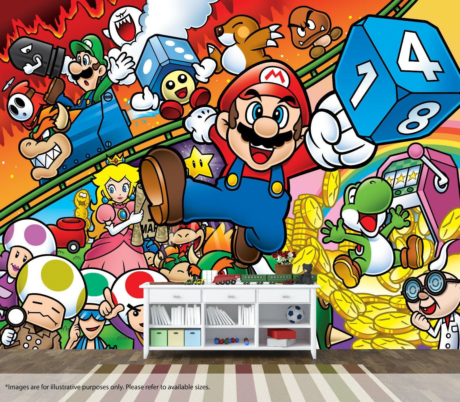 1600x1400 Retro Super Mario Wall Mural Wall Art Quality Pastable