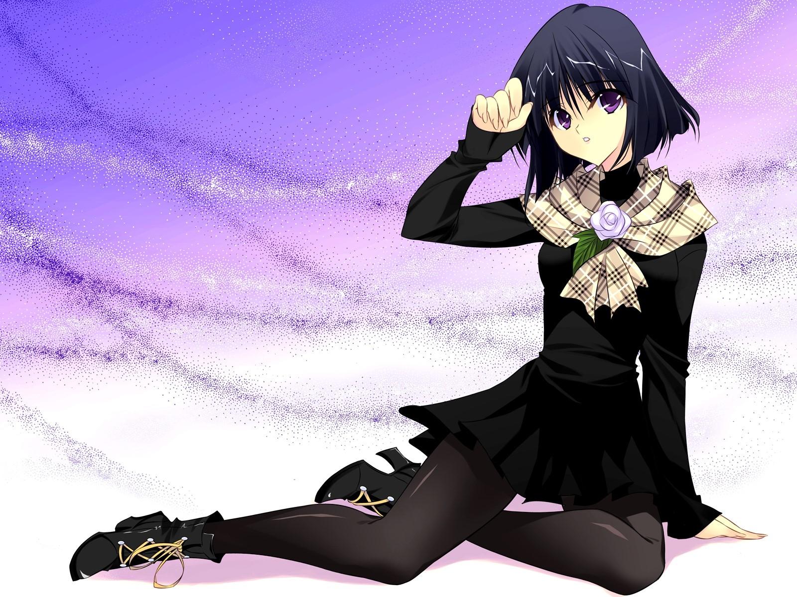 1600x1200 Kobayashi chisato, Bishoujo senshi sailor moon, Tomoe hotaru, Sailor saturn, Girl, Brunette, Dress, Posture