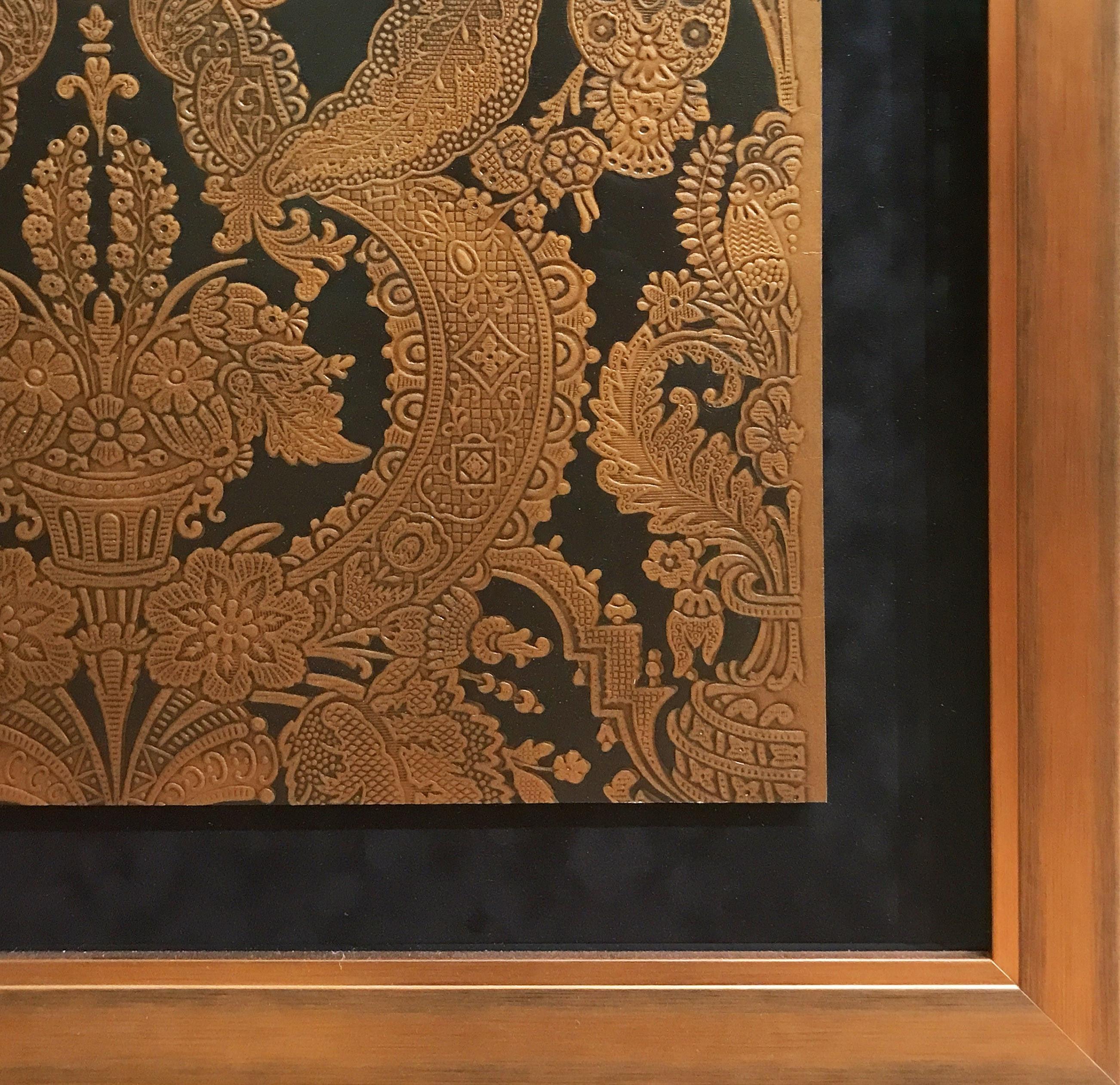 2604x2524 Rotary Pressed “Leather” Sidewall Antique Wallpaper Wall Art & Company