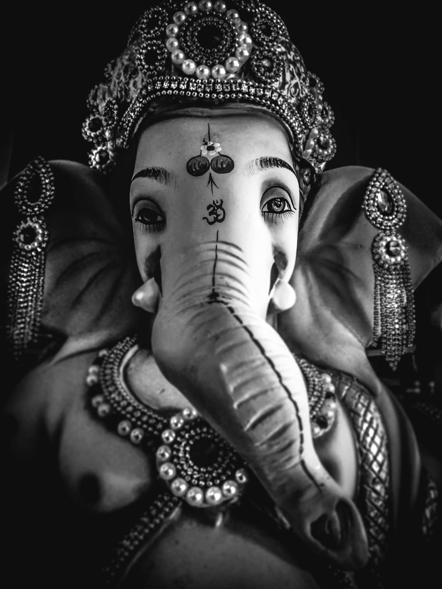 Lord ganesha sclupture over dark background. celebrate lord ganesha wall  mural • murals ganesh, sculpture, culture | myloview.com
