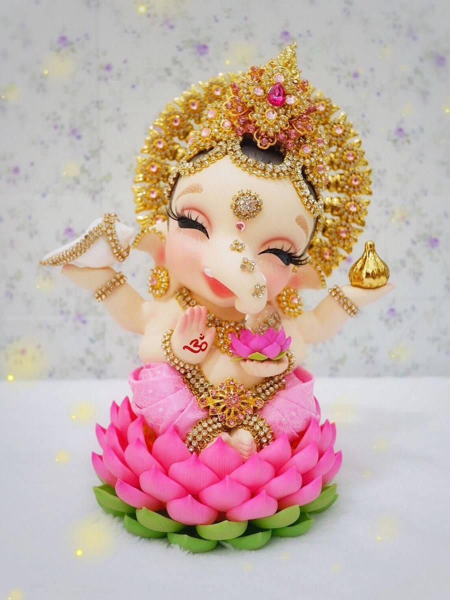 900x1200 Download Baby Ganesh White Shell Wallpaper