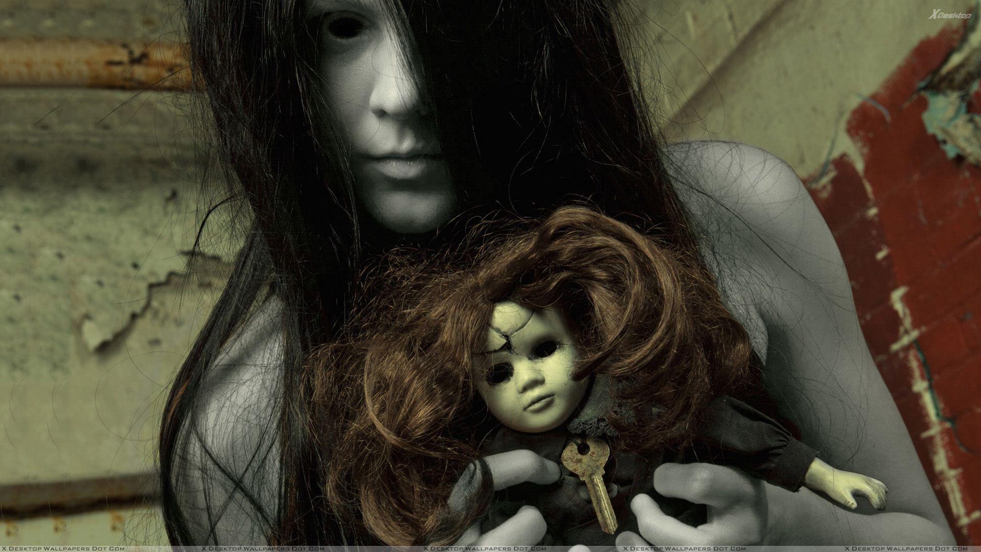 1920x1080 Creepy Ghost Girl With Ghost Barbie. Creepy ghost, Scary wallpaper, Horror photo