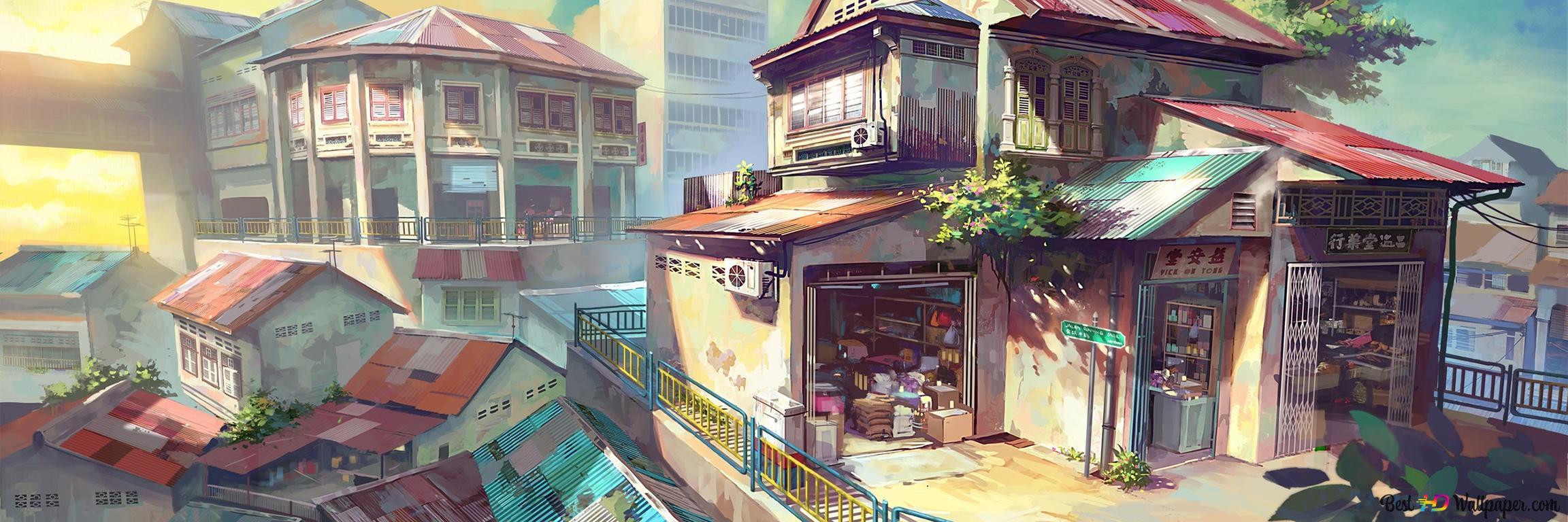2304x768 Vintage Store 2K wallpaper download