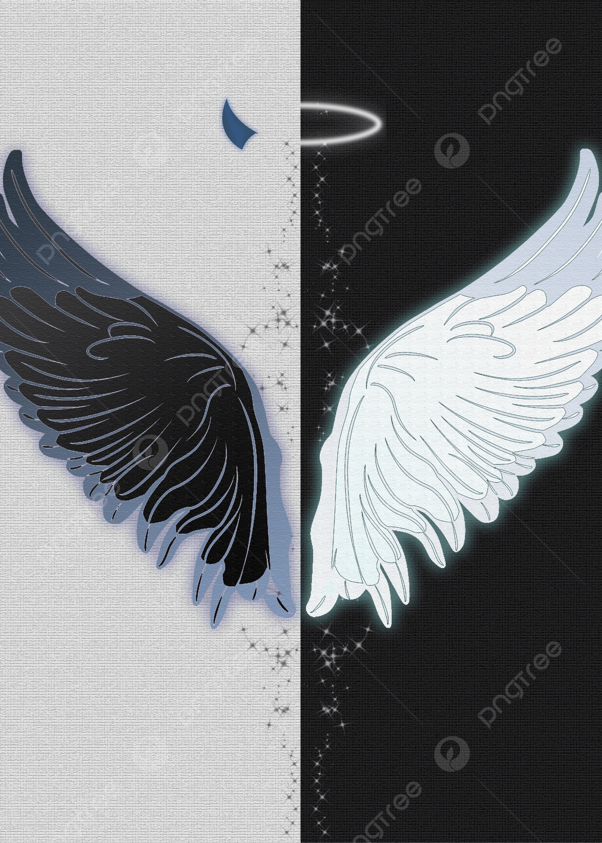 1200x1680 Angel Devil Wings Background With Falling Stars Wallpaper Image For Free Download